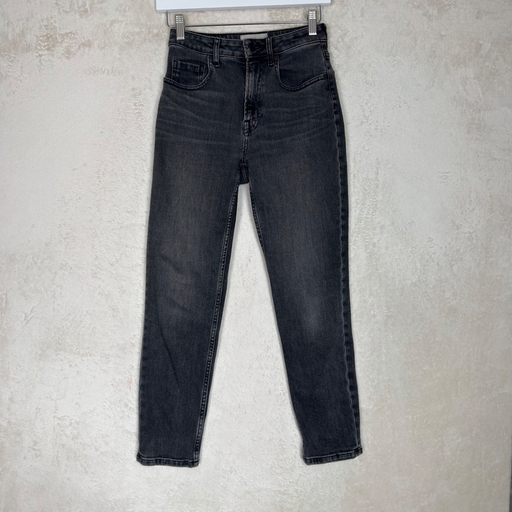 Everlane The Curvy Cheeky Jean Charcoal Black High Rise Straight Leg Denim 25